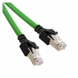 1 pcs - HARTING Cat5e Male RJ45 to Male RJ45 Ethernet Cable, SF/UTP, Green PUR Sheath, 1m
