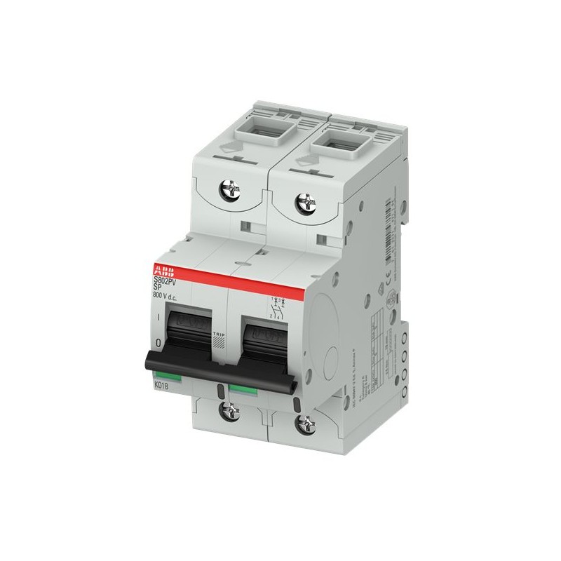 1 pcs - ABB S800PV MCB, 2P, 6A Curve B