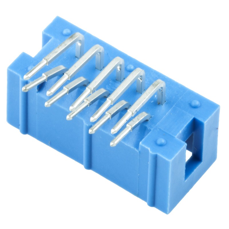 1 pcs - TE Connectivity AMP-LATCH Series Right Angle Through Hole PCB Header, 10 Contact(s), 2.54mm Pitch, 2 Row(s), Shrouded