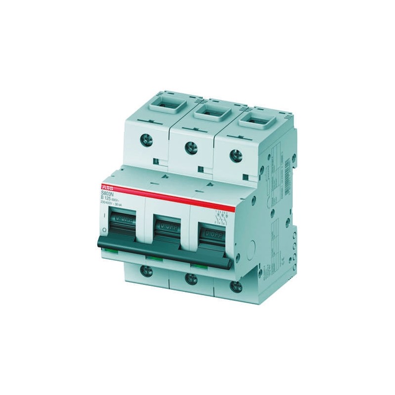 1 pcs - ABB High Performance S800N MCB, 3P, 63A Curve B, 400V AC, 6 kA Breaking Capacity
