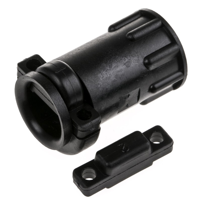 1 Bag of 1 - TE Connectivity Black Thermoplastic Cable Clamp, 11.51mm Max. Bundle