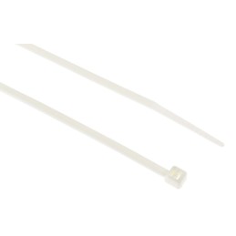 1 Bag of 100 - RS PRO Cable Tie, 100mm x 2.5 mm, White Nylon, Pk-100