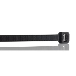 1 Bag of 100 - RS PRO Cable Tie, 200mm x 4.6 mm, Black PP, Pk-100