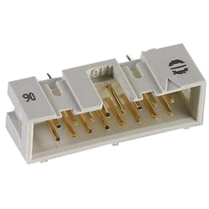 100 pcs - Harting SEK 18 Series Straight Through Hole PCB Header, 16 Contact(s), 2.54mm Pitch, 2 Row(s), Shrouded