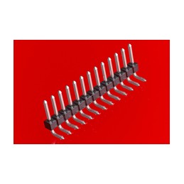 50 pcs - Molex KK 254 Series Right Angle Through Hole Pin Header, 2 Contact(s), 2.54mm Pitch, 1 Row(s), Unshrouded