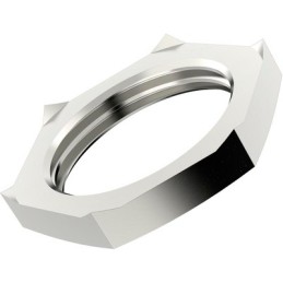 1 Pack of 5 - Lapp Silver Nickel Plated Brass Cable Gland Locknut, M16 Thread