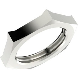 1 Pack of 5 - Lapp Silver Nickel Plated Brass Cable Gland Locknut, M16 Thread