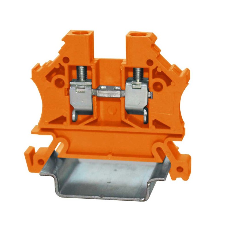 1 Bag of 10 - RS PRO Orange Feed Through Terminal Block, Single-Level, Cage Clamp Termination