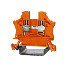 1 Bag of 10 - RS PRO Orange Feed Through Terminal Block, Single-Level, Cage Clamp Termination