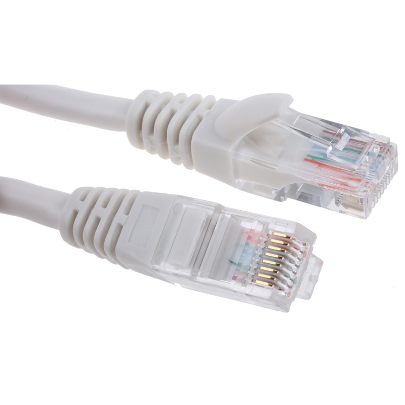 1 pcs - RS PRO Cat5e Male RJ45 to Male RJ45 Ethernet Cable, U/UTP, White PVC Sheath, 2m