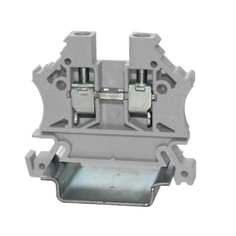 1 Bag of 10 - RS PRO Grey Feed Through Terminal Block, Single-Level, Cage Clamp Termination