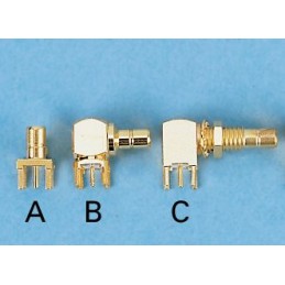 1 pcs - binder, jack Through Hole SMB Connector, 50Ω, Solder Termination, Right Angle Body