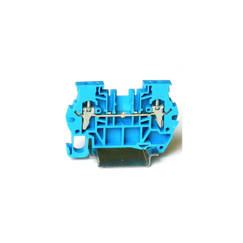 1 Bag of 10 - RS PRO Blue Feed Through Terminal Block, 4mm², 1-Level, Clamp Termination