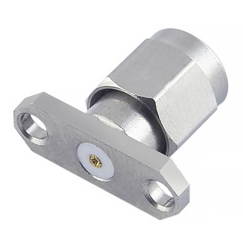 1 pcs - RS PRO Female, Male Flange Mount SMA Connector, 50Ω, Solder Termination, Straight Body