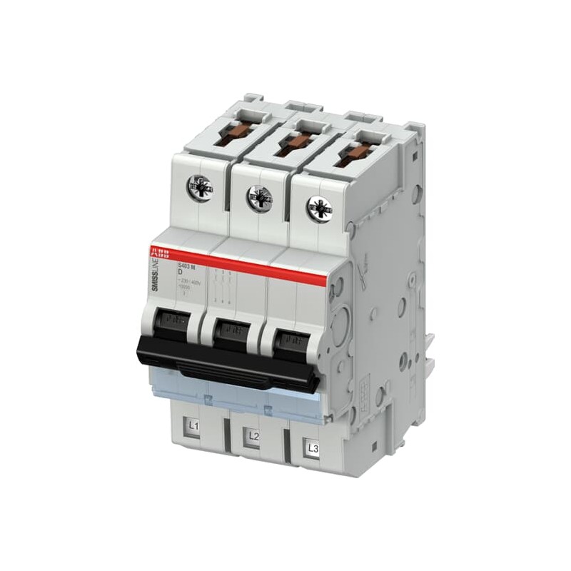 1 pcs - ABB SMISSLINE TP MCB, 3P, 63A Curve D, 400V AC