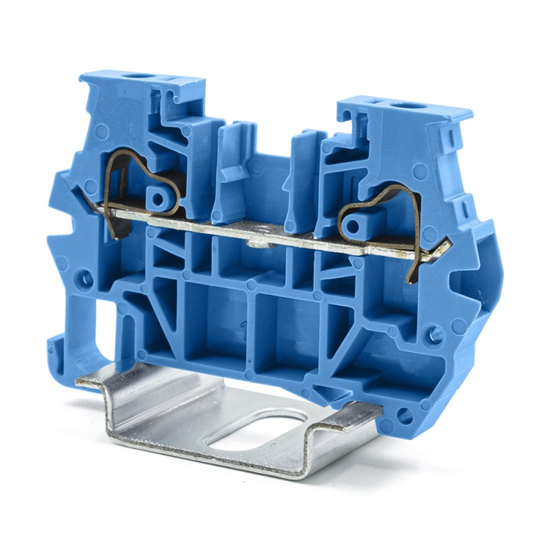 1 Bag of 10 - RS PRO Blue Feed Through Terminal Block, 4mm², 1-Level, Spring Termination