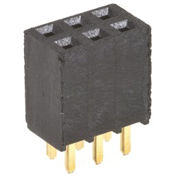 1 pcs - Samtec SSQ Series Straight Through Hole Mount PCB Socket, 6-Contact, 2-Row, 2.54mm Pitch, Solder Termination