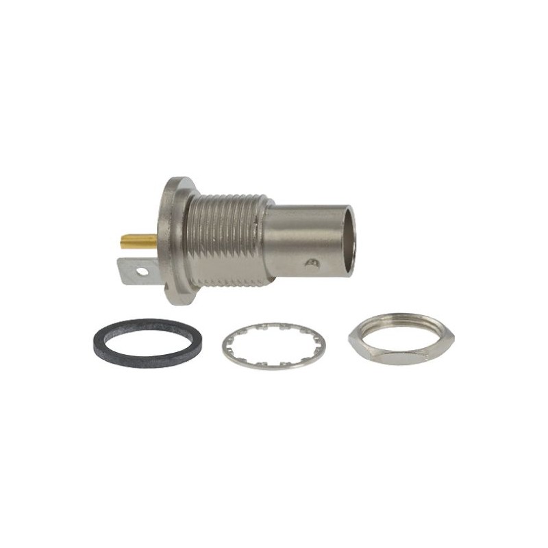 100 pcs - TE Connectivity BNC Series, jack Panel Mount BNC Connector, 75Ω, Solder Termination, Straight Body