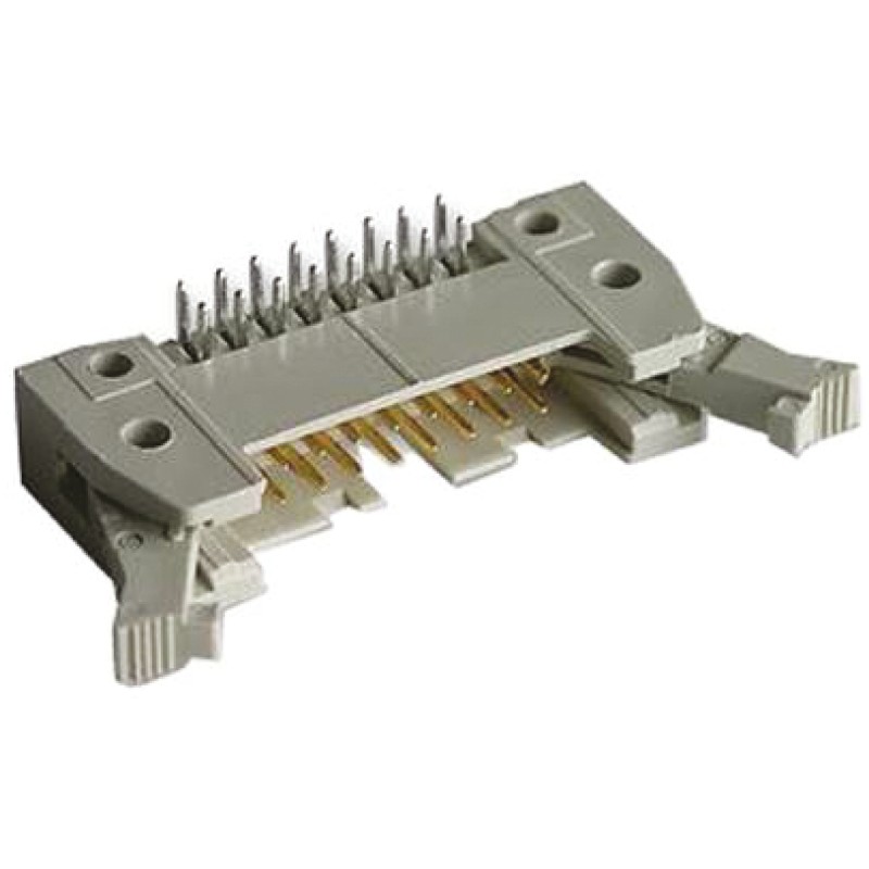 100 pcs - Harting SEK 18 Series Right Angle Through Hole PCB Header, 16 Contact(s), 2.54mm Pitch, 2 Row(s), Shrouded