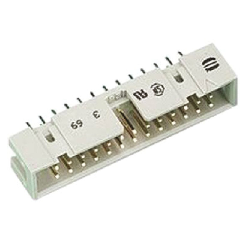 100 pcs - Harting SEK 18 Series Straight Through Hole PCB Header, 26 Contact(s), 2.54mm Pitch, 2 Row(s), Shrouded