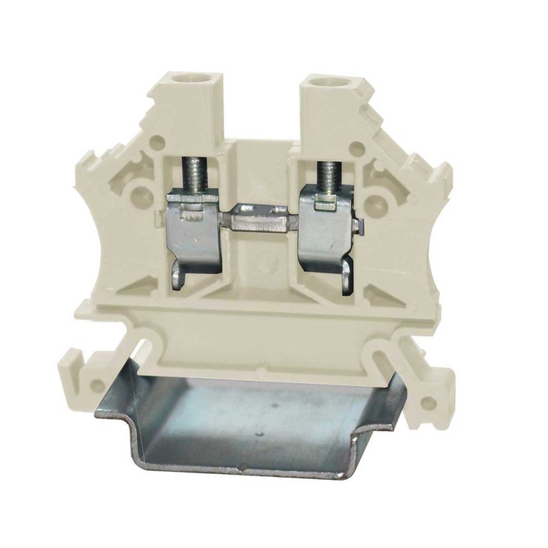 1 Bag of 10 - RS PRO White Feed Through Terminal Block, Single-Level, Cage Clamp Termination