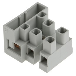 1 Bag of 10 - CAMDENBOSS Fused Terminal Block, 3-Way, 20A, 4 mm² Wire, Screw Down Termination