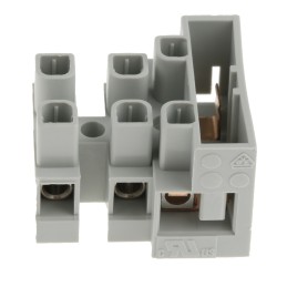 1 Bag of 10 - CAMDENBOSS Fused Terminal Block, 3-Way, 20A, 4 mm² Wire, Screw Down Termination