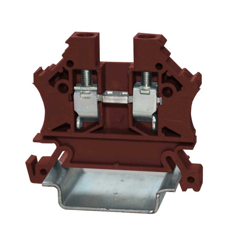 1 Bag of 10 - RS PRO Brown Feed Through Terminal Block, Single-Level, Cage Clamp Termination