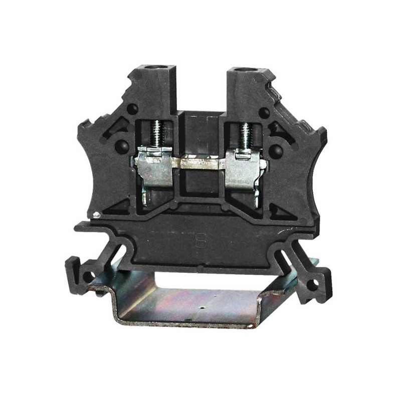 1 Bag of 10 - RS PRO Black Feed Through Terminal Block, Single-Level, Cage Clamp Termination