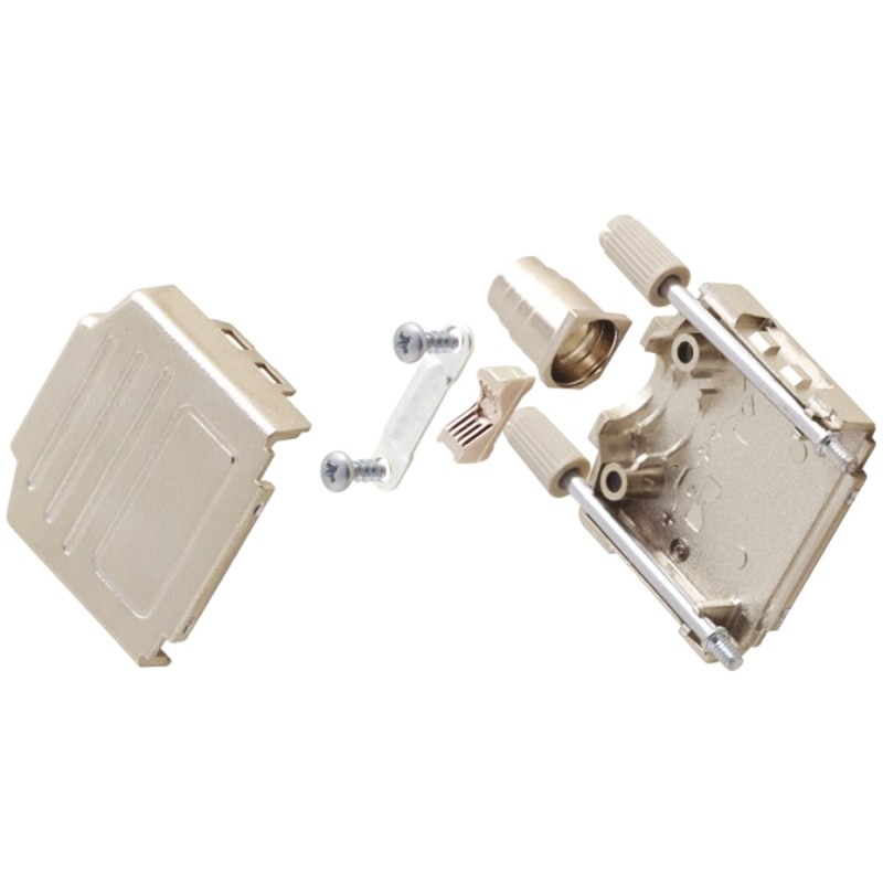 1 pcs - MH Connectors MHDPPK-T/M Series ABS D Sub Backshell, 25 Way, Strain Relief