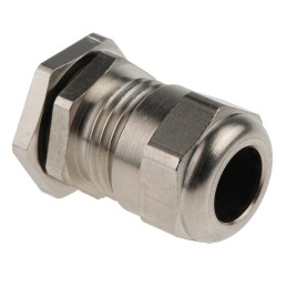 1 Box of 5 - SIB SIB-TEC Series Metallic Nickel Plated Brass Cable Gland, PG9 Thread, 4mm Min, 9.5mm Max, IP68