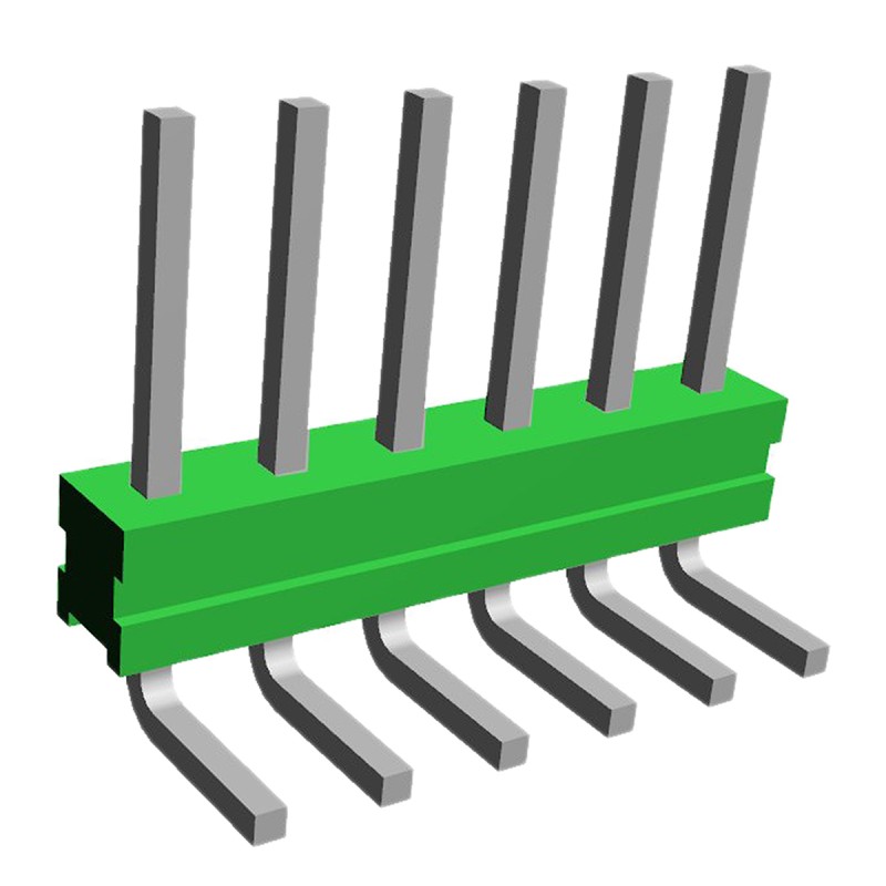 1 Bag of 10 - TE Connectivity AMPMODU MOD II Series Right Angle Through Hole Pin Header, 6 Contact(s), 2.54mm Pitch, 1 Row(s),