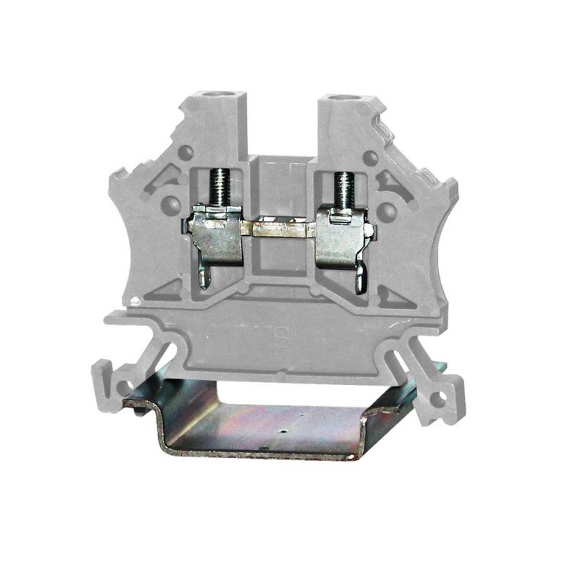 1 Bag of 10 - RS PRO Grey Feed Through Terminal Block, Single-Level, Cage Clamp Termination