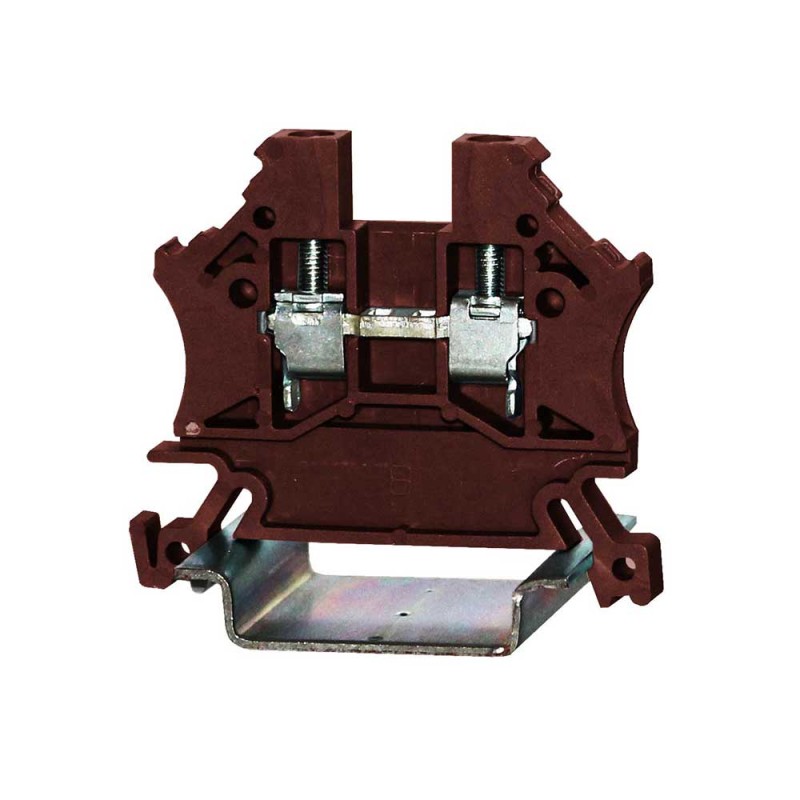 1 Bag of 10 - RS PRO Brown Feed Through Terminal Block, Single-Level, Cage Clamp Termination