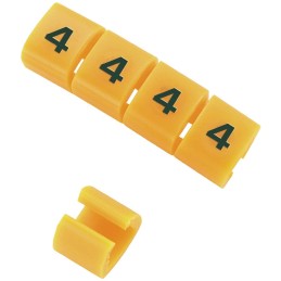 1 Reel of 100 - RS PRO Snap On Cable Markers, Black on Orange, Pre-printed '7', 4 - 5mm Cable