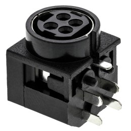 1 pcs - Kycon, KPJX Right Angle DC Socket Rated At 7.5A, 48.0 V, PCB Mount, length 17.0mm, Tin