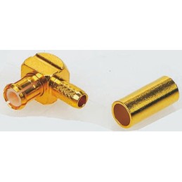 100 pcs - TE Connectivity, Plug Cable Mount MCX Connector, 50Ω, Crimp, Solder Termination, Right Angle Body