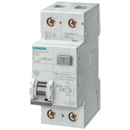 1 pcs - Siemens RCBO, 16A Current Rating, 2P Poles, Type AC, Sentron Range