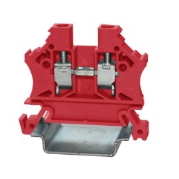 1 Bag of 10 - RS PRO Red Feed Through Terminal Block, Single-Level, Cage Clamp Termination