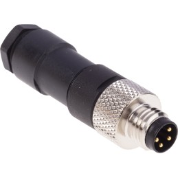 100 pcs - Binder Circular Connector, 4 Contacts, Cable Mount, M8 Connector, Plug, Male, IP67, 768 Series