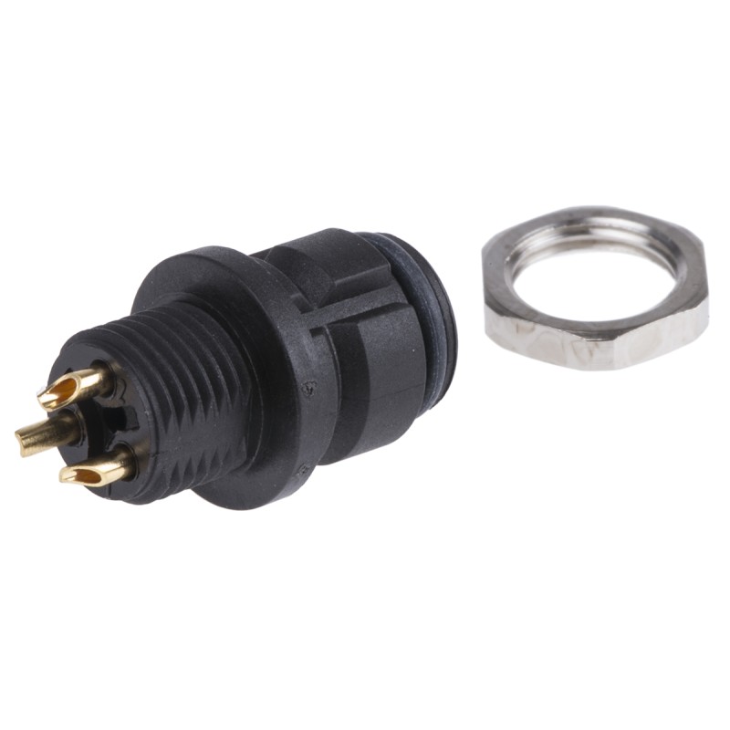 100 pcs - Binder Circular Connector, 3 Contacts, Panel Mount, Subminiature Connector, Socket, Female, IP67, 620 Series