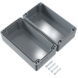 1 pcs - Rose Aluminium Standard Series Grey Die Cast Aluminium Enclosure, IP66, IK09, Grey Lid, 120 x 220 x 118mm