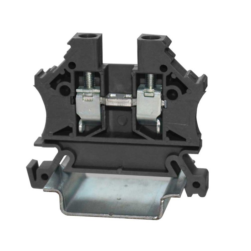 1 Bag of 10 - RS PRO Black Feed Through Terminal Block, Single-Level, Cage Clamp Termination