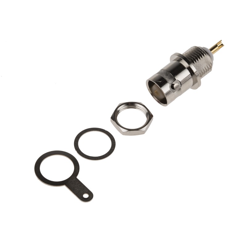 1 pcs - RS PRO, jack Panel Mount BNC Connector, 50Ω, Solder Termination, Straight Body