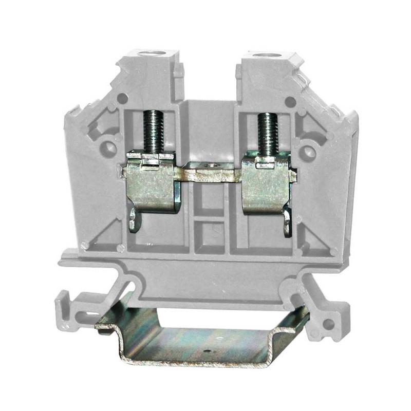 1 Bag of 10 - RS PRO Grey Feed Through Terminal Block, Single-Level, Cage Clamp Termination
