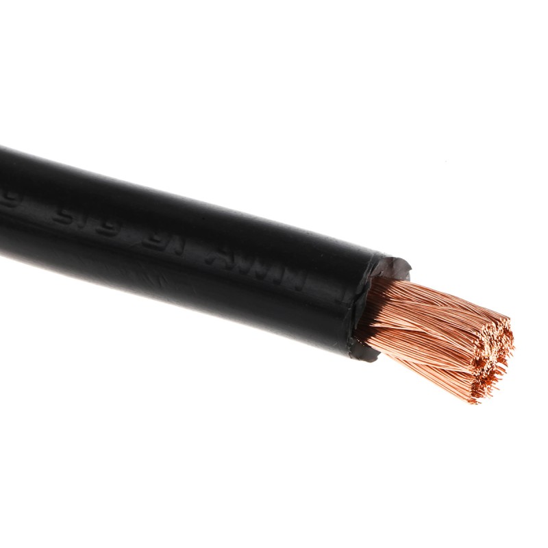 1 Reel of 100 M - RS PRO Black 25 mm² Hook Up Wire, 4 AWG, 196/0.4 mm, 100m, PVC Insulation