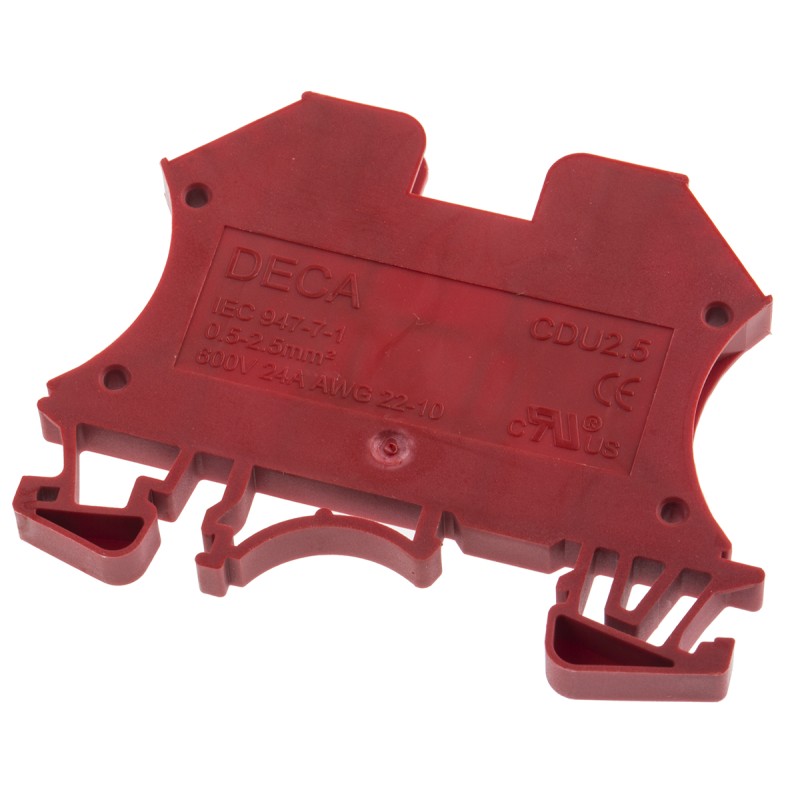 1 pcs - RS PRO Red DIN Rail Terminal Block, 2.5mm², Screw Termination