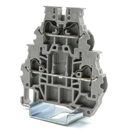 1 Bag of 10 - RS PRO Grey Feed Through Terminal Block, 4mm², 2-Level, Spring Termination