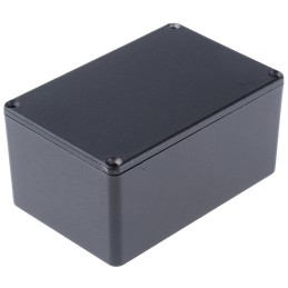 1 pcs - Hammond 1590 Series Black Die Cast Aluminium Enclosure, IP54, Black Lid, 120 x 80 x 59mm
