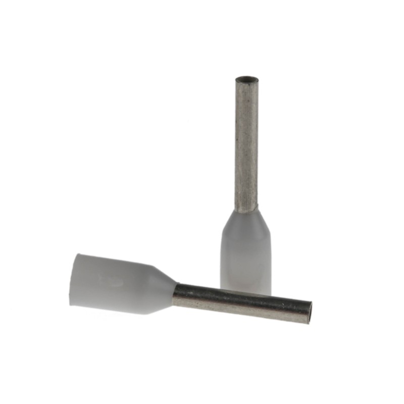 100 pcs - Schneider Electric, DZ5CE Insulated Crimp Bootlace Ferrule, 8.2mm Pin Length, 1.4mm Pin Diameter, 0.5mm² Wire Size,